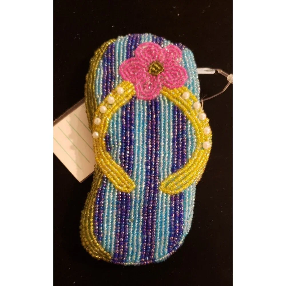 Whimsical, Quirky, Colorful, Beach - Brightly Colored Flip Flop Change Purse NWT